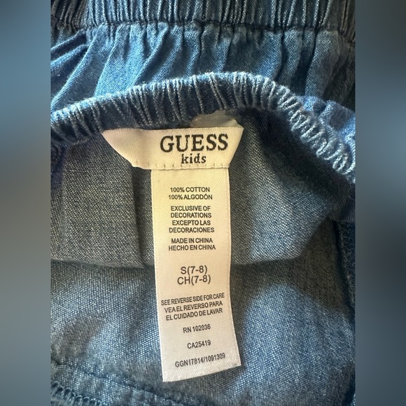 Guess Blue Denim Wide Leg Jumpsuit Romper Flare Sleeveless Girls  7 - Picture 6 of 6